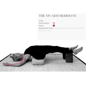 Practitioner Performing Yin Yoga Pose for upper body arm meridians