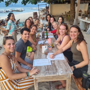 students enjoying our restaurant excursions during our 100 hour yin yoga and chinese medicine 2026 teacher training in bali with akirayoga