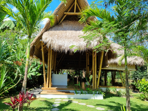 the yoga garden lembongan front studio view Students can enjoy our open air yoga shala on Nusa Lembongan island life during Akira Yoga 50-hour Yin Yoga teacher training 2026